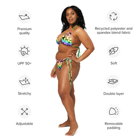LGBTQ Rainbow Pride Aloha String Bikini